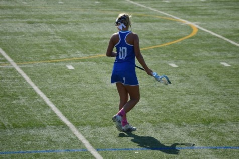 Carli Zellers, a freshman nursing major, can be seen on the field playing lacrosse.