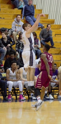 Ryan McTavish pulls up from beyond the arch against Fairmont State