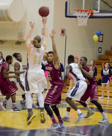 Skylar Roman takes a shot against Fairmont State