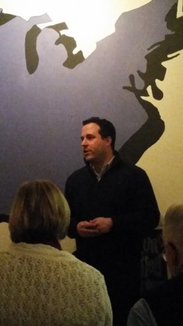 Jason Pizatella stands before the crowd to discuss his bid to become West Virginia's next State Auditor. 