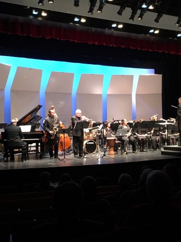 Shepherd University  Wind Ensemble plays "Jazz Schisms" With guests Dr. Kurtis Adams Tenor Sax, Mr. Dave Detwiler Trumpet, Dr. Mark Andrew Cook on Piano , Mr. Dan Dunn on Bass, and Mr. Sawyer Gaydon drums.