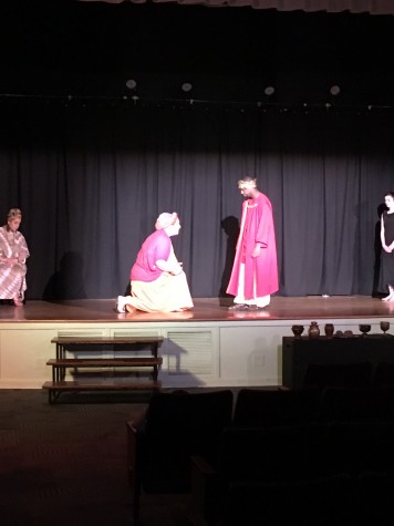 Medea pleads with Aegeus for sanctuary in her exile.