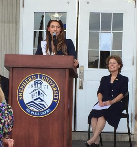 Morgan Breeden, Miss West Virginia and a senior at Shepherd University, spoke about her anti bullying platform at the 2016 Founder's Day celebration. 